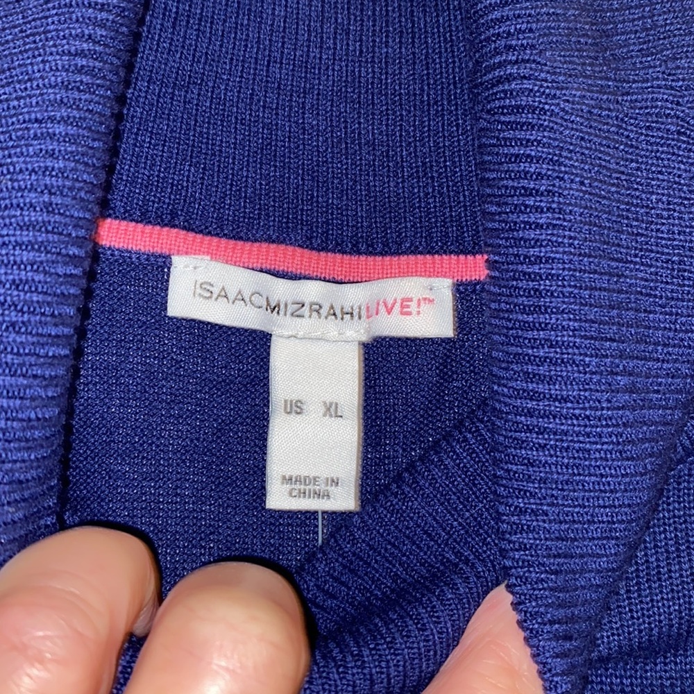 ISAACMIZRAHILIVE SZ XL NWOT . Turtleneck Royal Blue. - Picture 5 of 10
